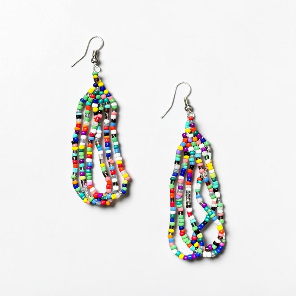 Multicolor Beaded Dangle Earrings